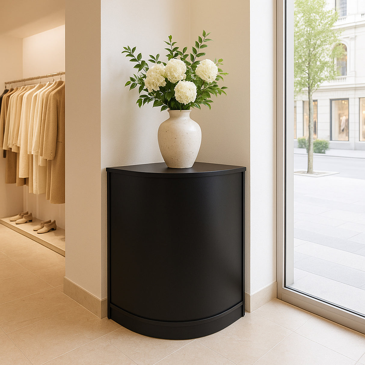 CM60 Hörndisk för butik – Svart