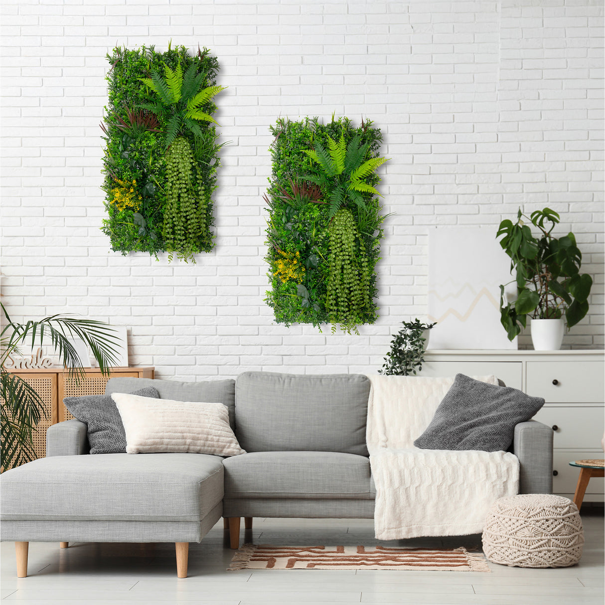 Alina Konstgjord Vertikal Trädgårdsväggpanel – 50cm x 100cm (set med 2 enheter)