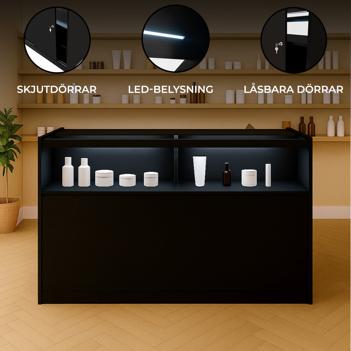 B1500 Butiksmodul med LED – Svart