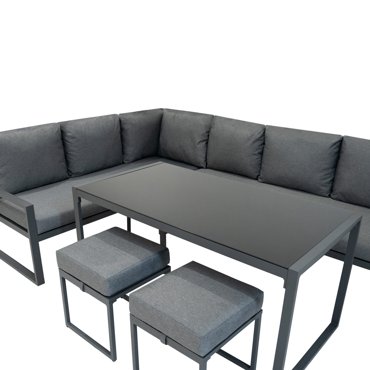 Aluminium Hörnsoffa för utomhusbruk 7-sits - Antracit Grå