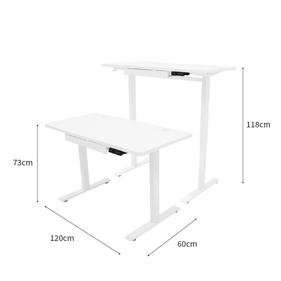 Elektriskt Höj- och Sänkbart Skrivbord – 120 cm x 60 cm
