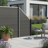 Staket för utomhusbruk i WPC och aluminium – 1x sned panel + 1 stolpar | Grå