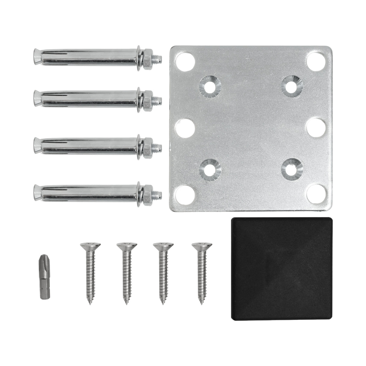 Staket för utomhusbruk i WPC och aluminium – 1x sned panel + 1 stolpar | Grå