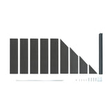 Staket för utomhusbruk i WPC och aluminium – 1x sned panel + 1 stolpar | Grå