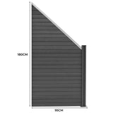 Staket för utomhusbruk i WPC och aluminium – 1x sned panel + 1 stolpar | Grå