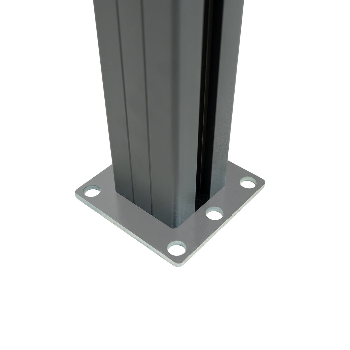 Staket för utomhusbruk i WPC och aluminium – 1x sned panel + 1 stolpar | Grå