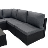 Modulärt Rattanset – 7 Delar – Svart