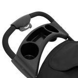 Svart husdjursvagn med ergonomiskt handtag, två hållare för dryck och mjuk, lättviktig design för enkel transport av husdjur