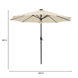 Lutbart LED-Parasoll 2,7 m – Krämvit