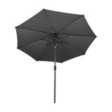 Lutbart LED-Parasoll 2,7 m – Grå