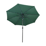Lutbart LED-Parasoll 2,7 m – Grön