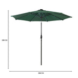 Lutbart LED-Parasoll 2,7 m – Grön