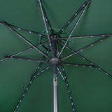 Lutbart LED-Parasoll 2,7 m – Grön