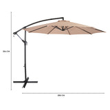 Hängparasoll 3 m – Beige
