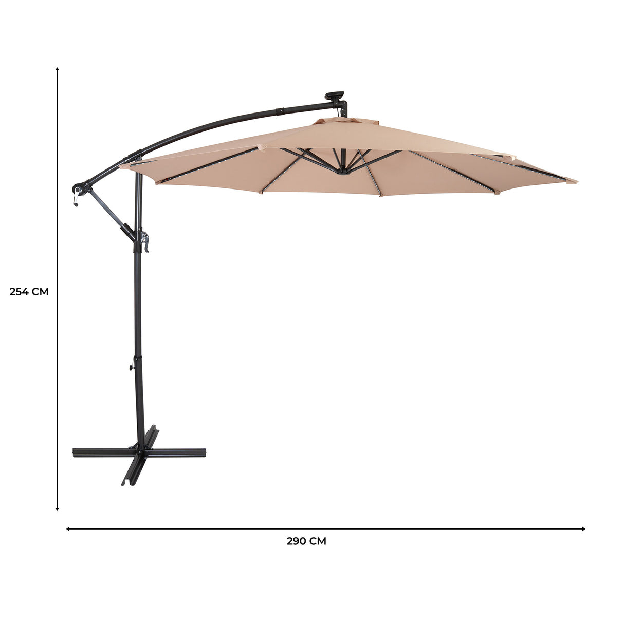 LED Hängparasoll 3 m – Beige