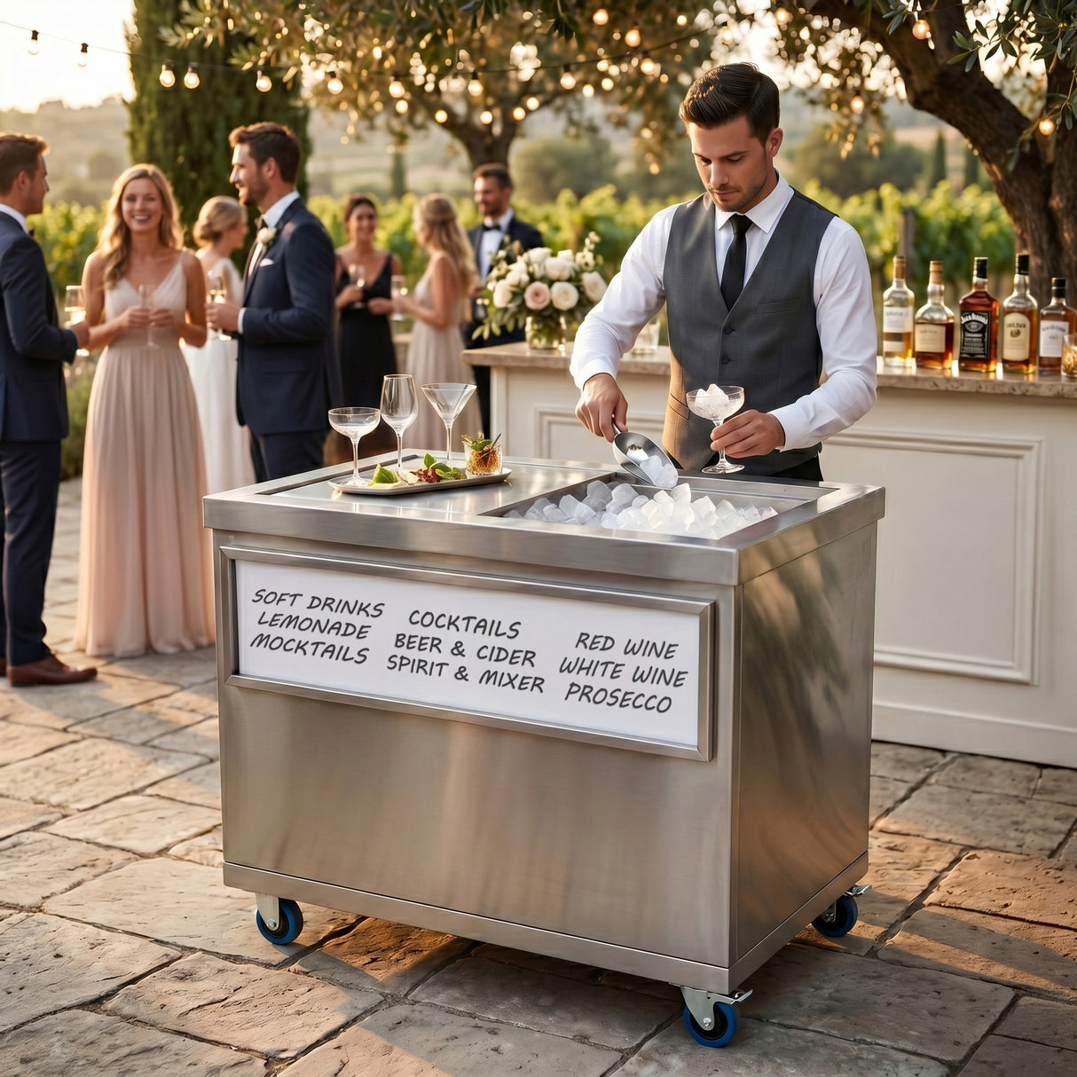 Mobil Cocktailstation med Isvagn - 80 cm