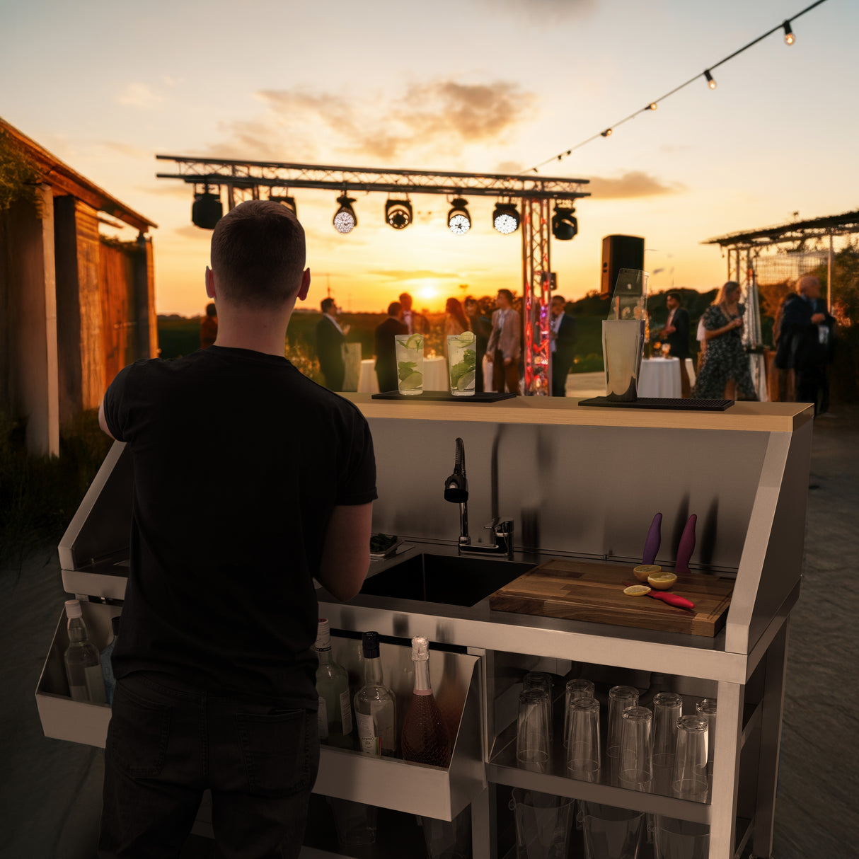 Mobil Cocktailstation med Isvagn - 80 cm