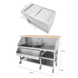 Mobil Cocktailstation med Isvagn - 80 cm