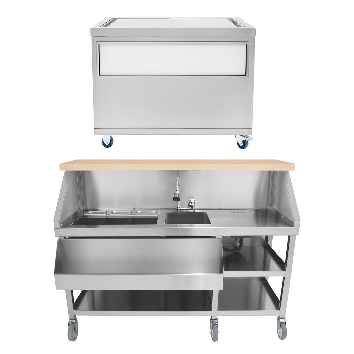 Mobil Cocktailstation med Isvagn - 100 cm