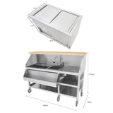 Mobil Cocktailstation med Isvagn - 100 cm