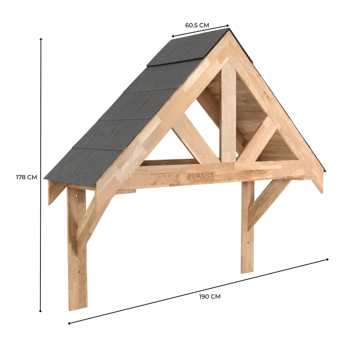 Entrétak i massiv ek – Komplett kit – 140 cm