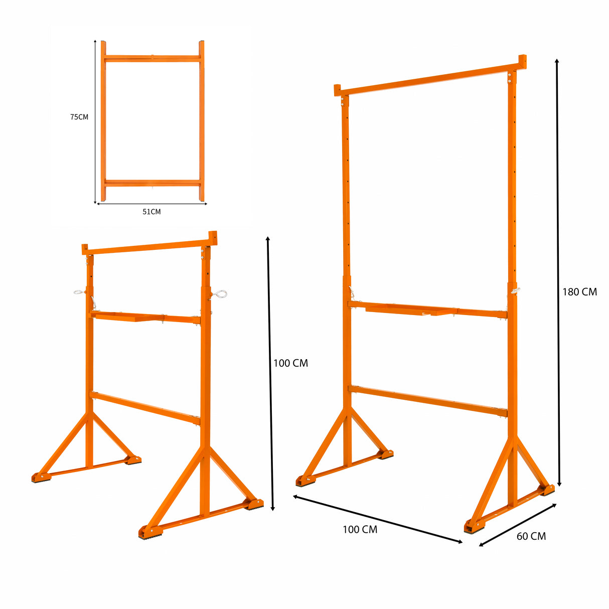 Arbetsbockar 4-pack och Murbrukställ 75 cm 5-pack