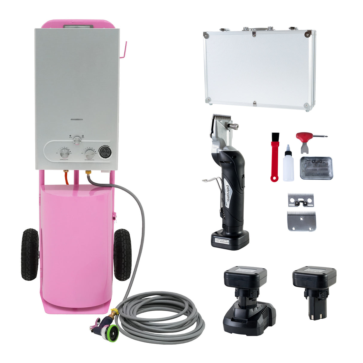 Hästdusch & Sladdlös Klippmaskin – Rosa