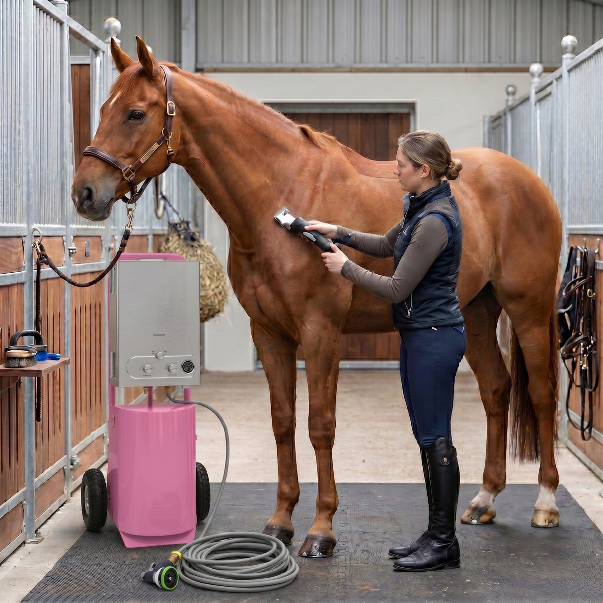 Hästdusch & Sladdlös Klippmaskin – Rosa