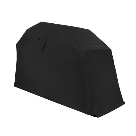 Svart XL motorcykelgarage med vattentåligt material, rektangulär form och en slät yta för skydd mot väder och smuts