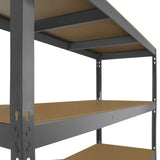 Q-Rax Grå Lagerhyllor / Förvaringshyllor - 160 cm (B) x 160 cm (H) x 60 cm (D)
