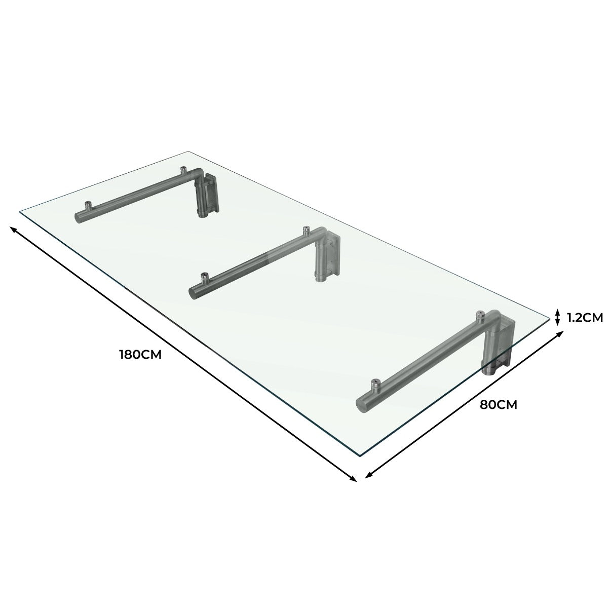 MonsterShop Baldakin i glas & Fästen, 180cm W, 80cm D