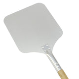 Pizzaspade i aluminium med trähandtag, 22 cm, platt och fyrkantig form, perfekt för att lyfta och servera pizza