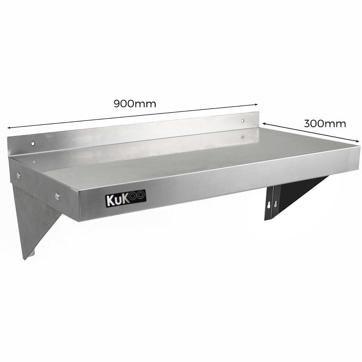 2 x Kommersiella Hyllor för Storkök i Rostfritt Stål 900 x 300 mm