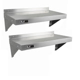 2 x Kommersiella Hyllor för Storkök i Rostfritt Stål 900 x 300 mm