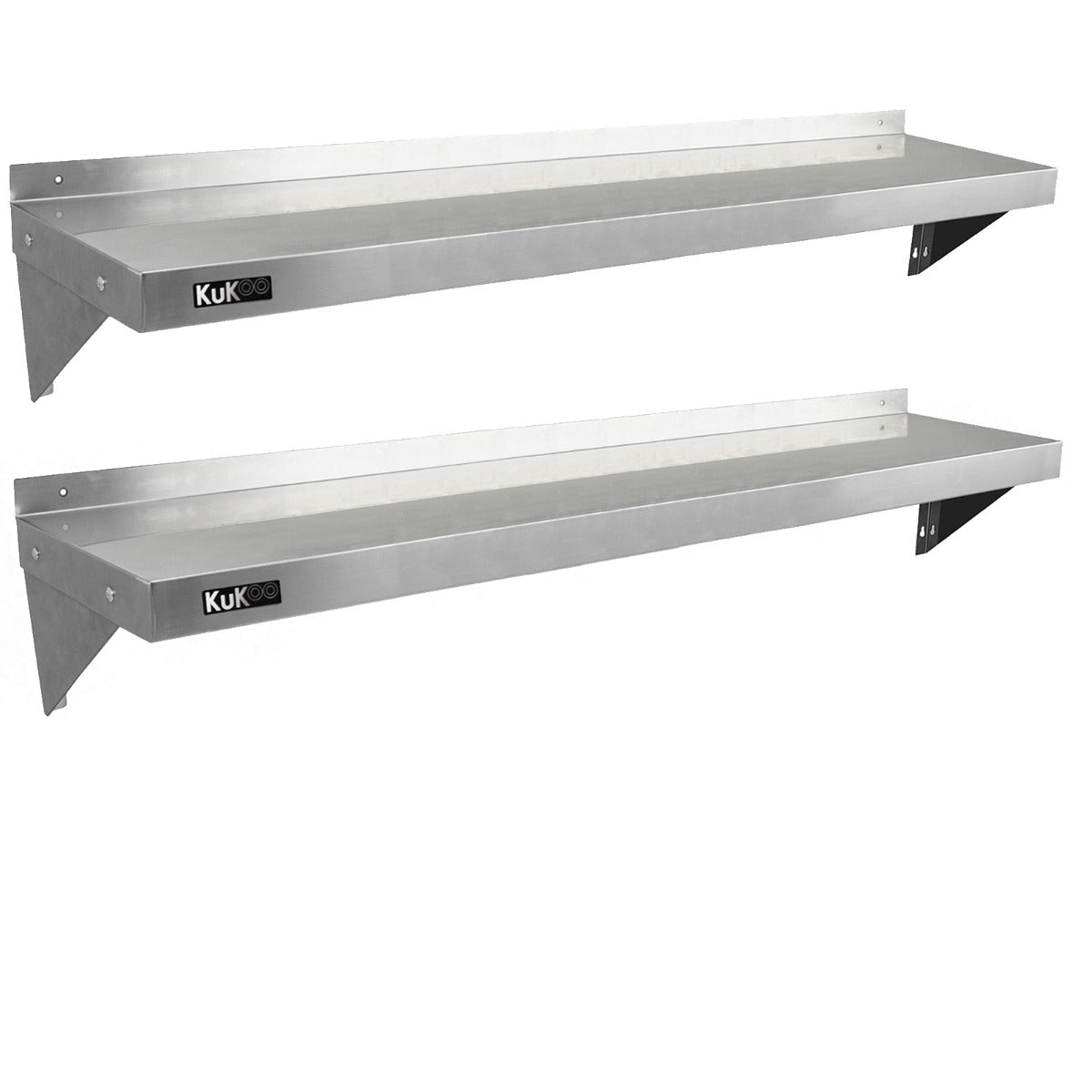 2 x Kommersiella Hyllor för Storkök i Rostfritt Stål 1500mm x 300mm