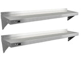 2 x Kommersiella Hyllor för Storkök i Rostfritt Stål 1500mm x 300mm