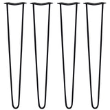 4 x 71 cm Hårnålsben - 2 Stänger - 10 mm - Svart