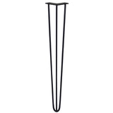 4 x 71 cm Hårnålsben - 3 Stänger - 10 mm - Svart