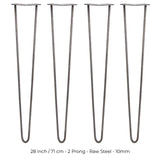 4 x 71 cm Hårnålsben - 2 Stänger - 10 mm - Stål