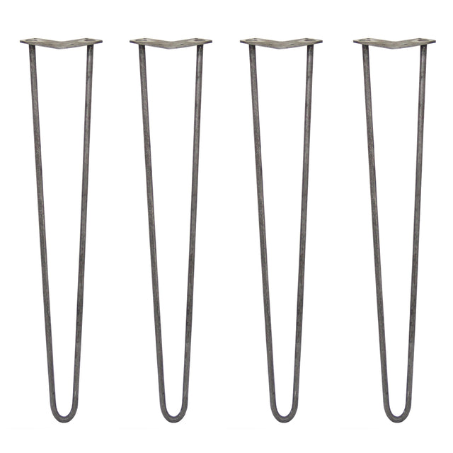 Svart stål hårnålsben, 71 cm långa, med en 12 mm tjocklek, fyra stycken med en enkel, elegant design för stabilitet