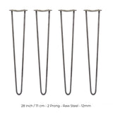 4 x 71 cm Hårnålsben - 2 Stänger - 12 mm - Stål