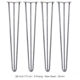 4 x 71 cm Hårnålsben - 3 stänger - 12 mm - Stål
