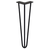 4 x 40 cm Hårnålsben - 3 Stänger - 10 mm - Svart