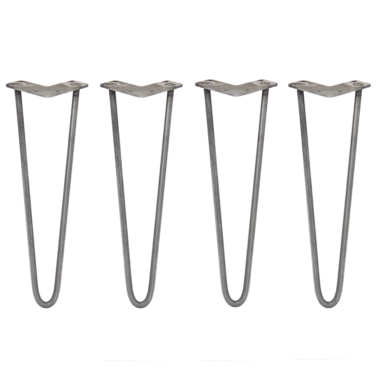 Starka hårnålsben i stål, 40 cm långa och 12 mm tjocka, med en elegant V-formad design för stabilitet och stil