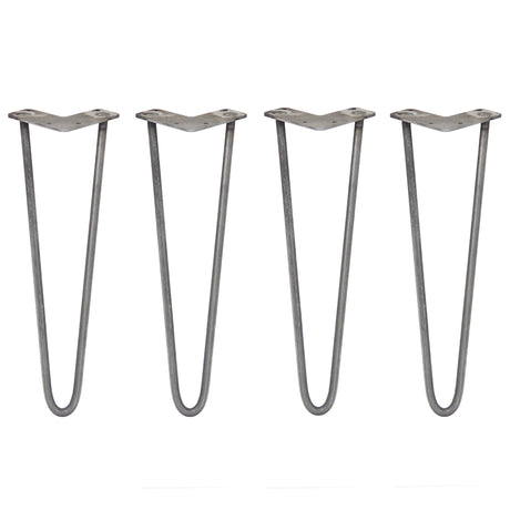 Starka hårnålsben i stål, 40 cm långa och 12 mm tjocka, med en elegant V-formad design för stabilitet och stil