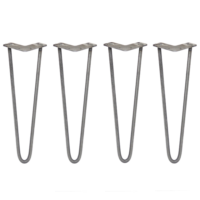Starka hårnålsben i stål, 40 cm långa och 12 mm tjocka, med en elegant V-formad design för stabilitet och stil