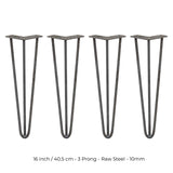 4 x 40 cm Hårnålsben - 3 Stänger - 10 mm - Stål