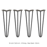 4 x 40 cm Hårnålsben - 3 Stänger - 12 mm - Stål