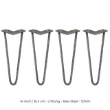 4 x 35 cm Hårnålsben - 2 Stänger - 12 mm - Stål