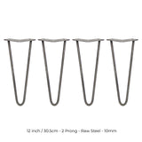 4 x 30 cm Hårnålsben - 2 Stänger - 10 mm - Stål